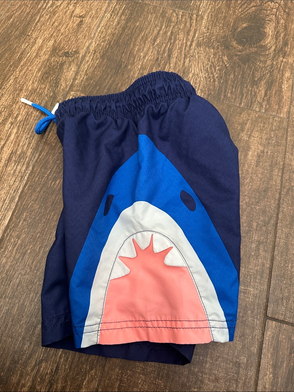 Cat & Jack Boys Shark Swim Trunks Navy Blue 4T Toddler Beach Pool Summer Shorts - Picture 3 of 4